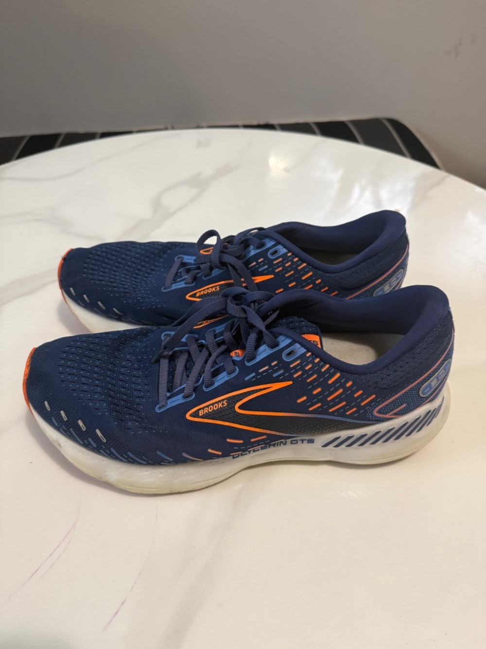 Brooks Navy and Orange Running Sneakers